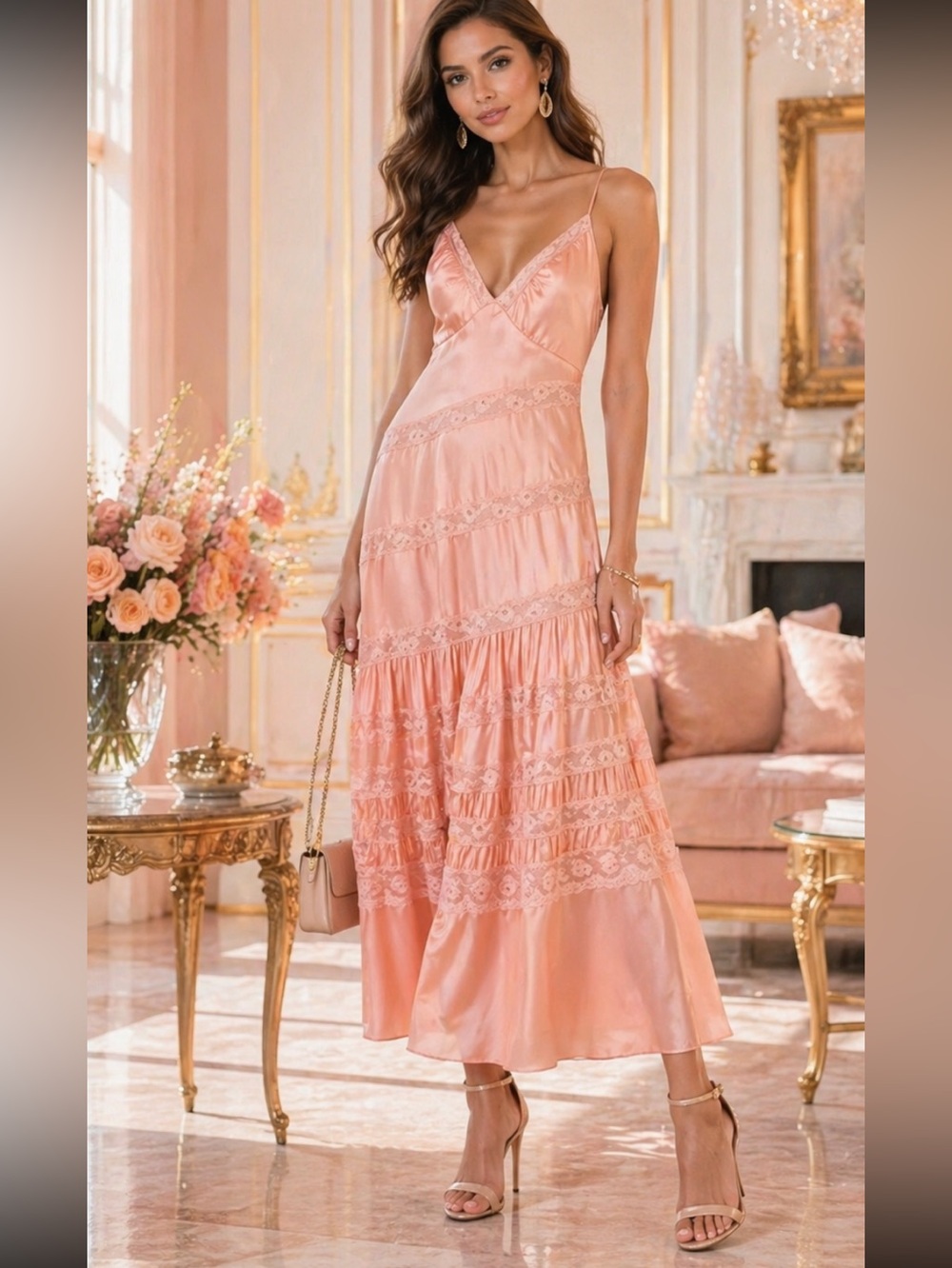 New LoveShackFancy Idalia silk Lace Maxi Dress